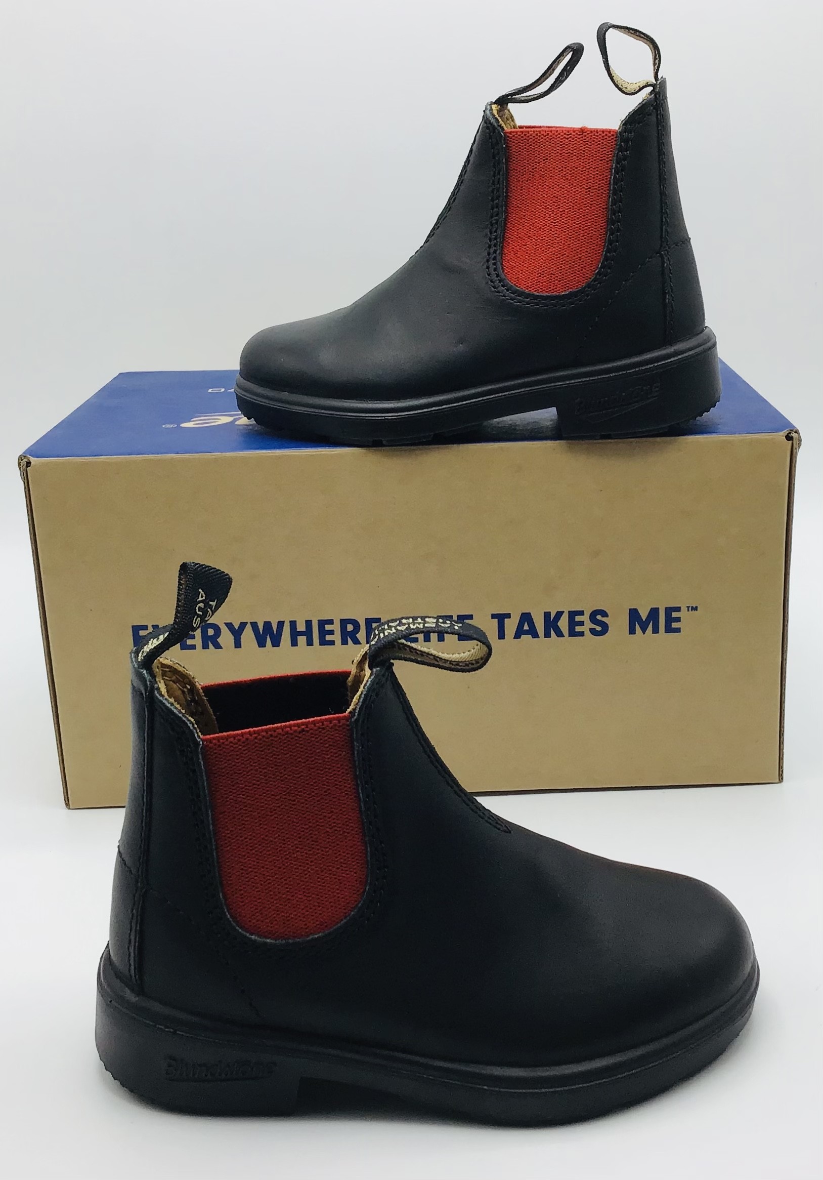 BLUNDSTONE 581 Kids ELASTIC SIDED Boot BLACK Red